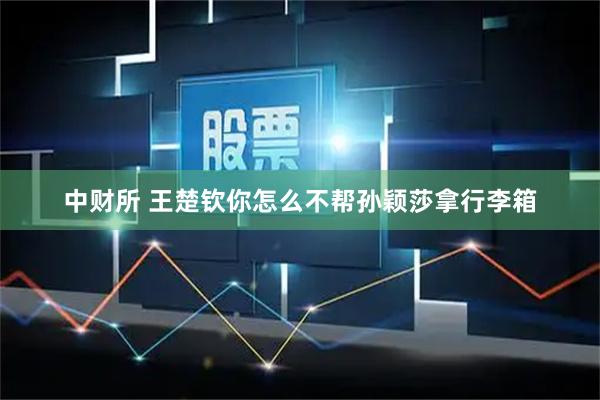 中财所 王楚钦你怎么不帮孙颖莎拿行李箱